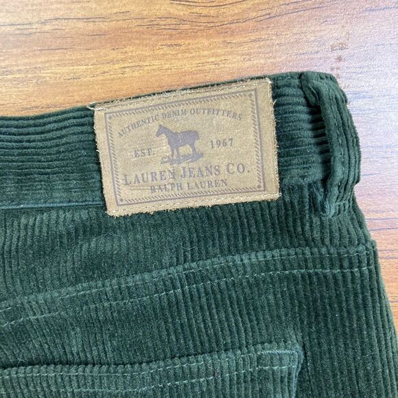 Ralph Lauren Jeans Co Sz 6 Women Corduroy Pants Dark Green Straight Leg Stretch - Picture 6 of 7